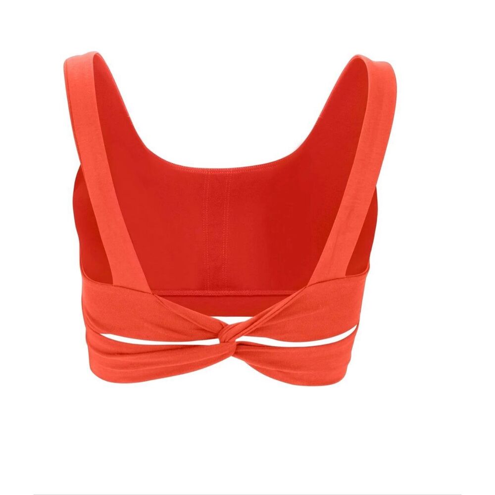 Lezat twist sports bra.  organic cotton. Cherry.
